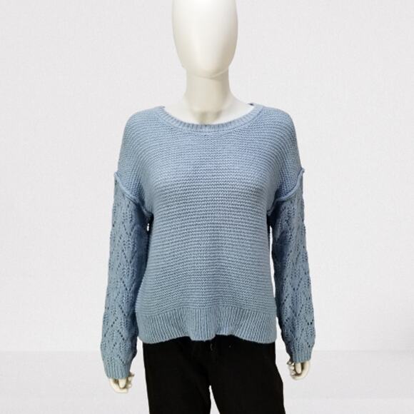 Knox Rose Women's Ice Blue Knit Pullover Sweater, Size: Medium, New - Picture 1 of 7